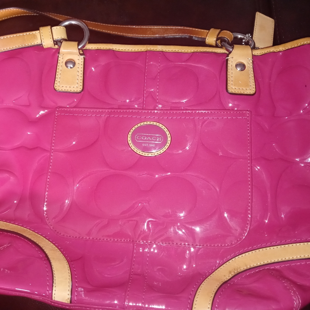 Patent Leather Authentic Coach Bag Purse Cert.